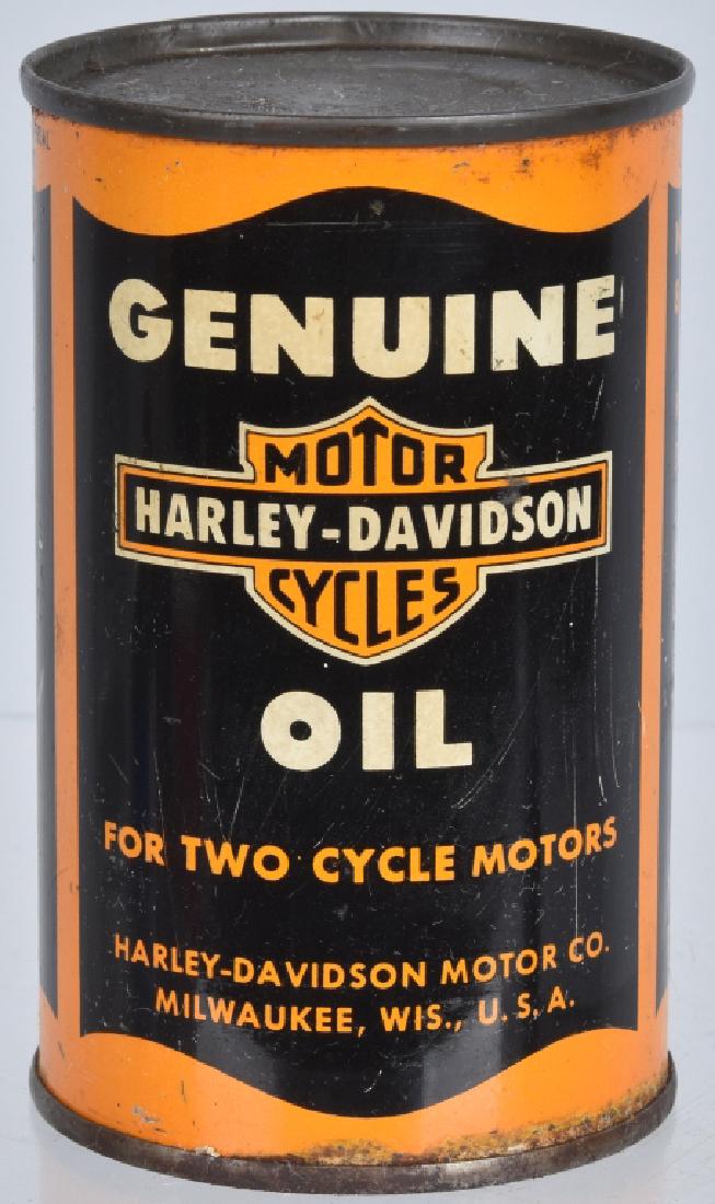 EARLY HARLEY DAVIDSON MOTORCYCLE OIL 8oz CAN (1 of 3)