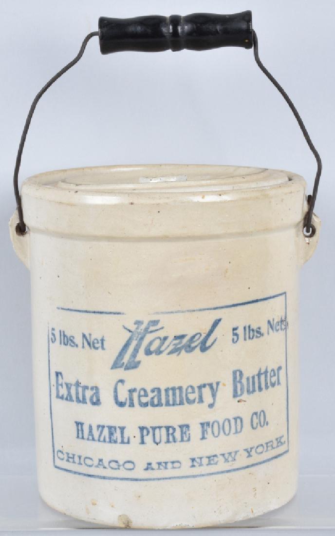 HAZEL BUTTER 5LB STONEWARE CROCK w/ LID (1 of 3)