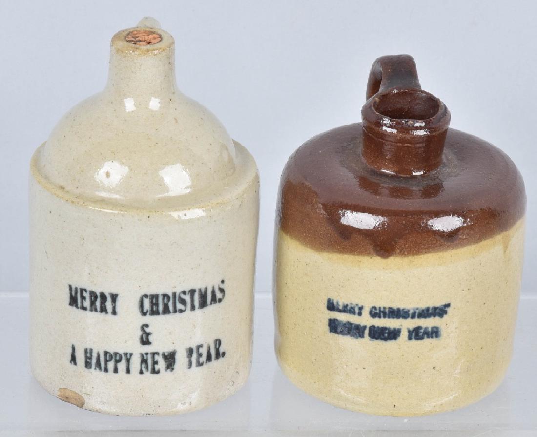 2-MERRY CHRISTMAS STONEWARE JUGS (1 of 5)
