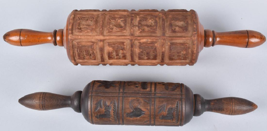 2-VINTAGE SPRINGERLE WOOD ROLLING PINS (1 of 5)