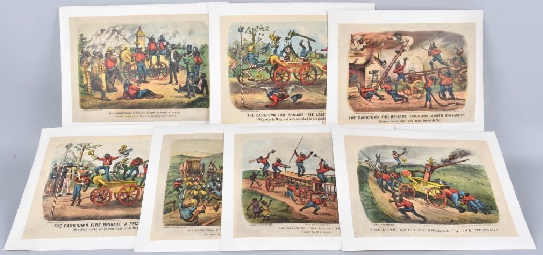 7-CURRIER & IVES, DARKTOWN FIRE BRIGADE PRINTS (1 of 8)