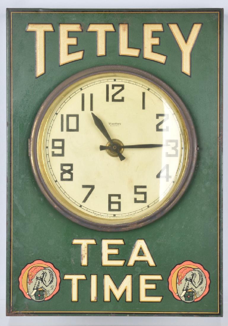 TETLEY TEA TIME EMBOSSED TIN ADVER. CLOCK (1 of 5)