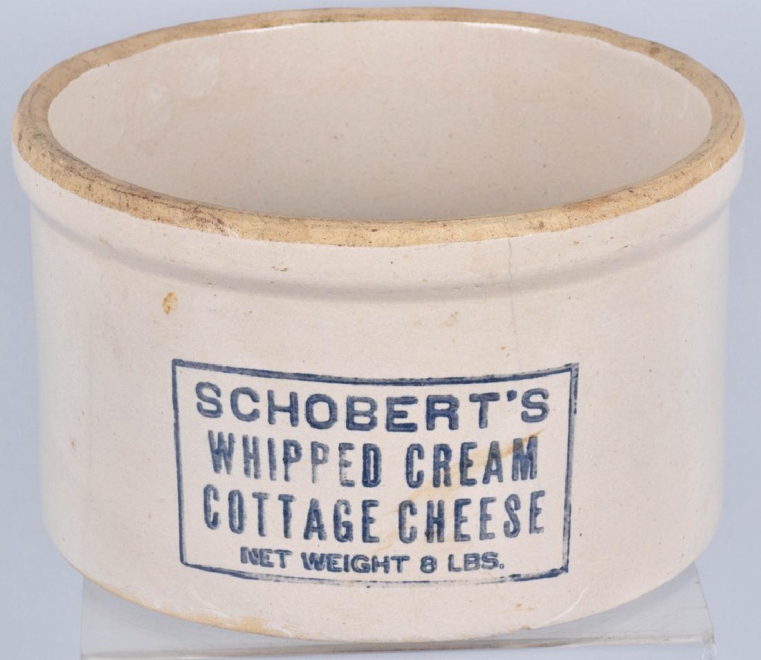 SCHOBERT'S CHEESE STONEWARE ADVERTISING CROCK (1 of 8)