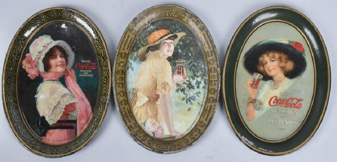 3-COCA COLA TIP TRAYS, 1912, 1914 and 1916 (1 of 5)