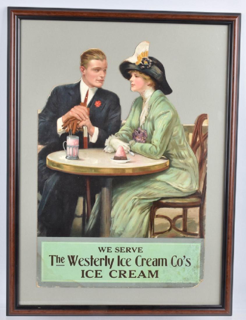1910-15 WESTERLY ICE CREAM CUTOUT CARDBOARD SIGN (1 of 4)