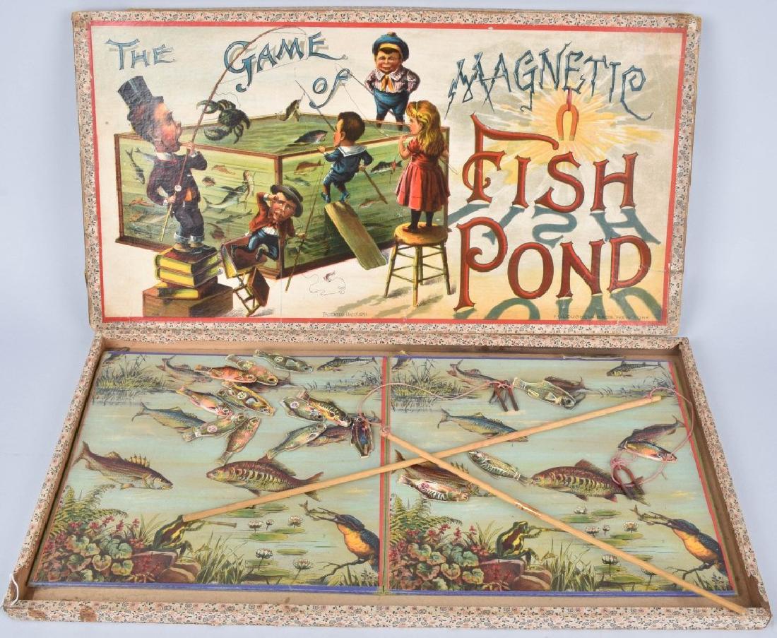1891 MCLOUGHLIN BROS. MAGNETIC FISH POND GAME (1 of 5)