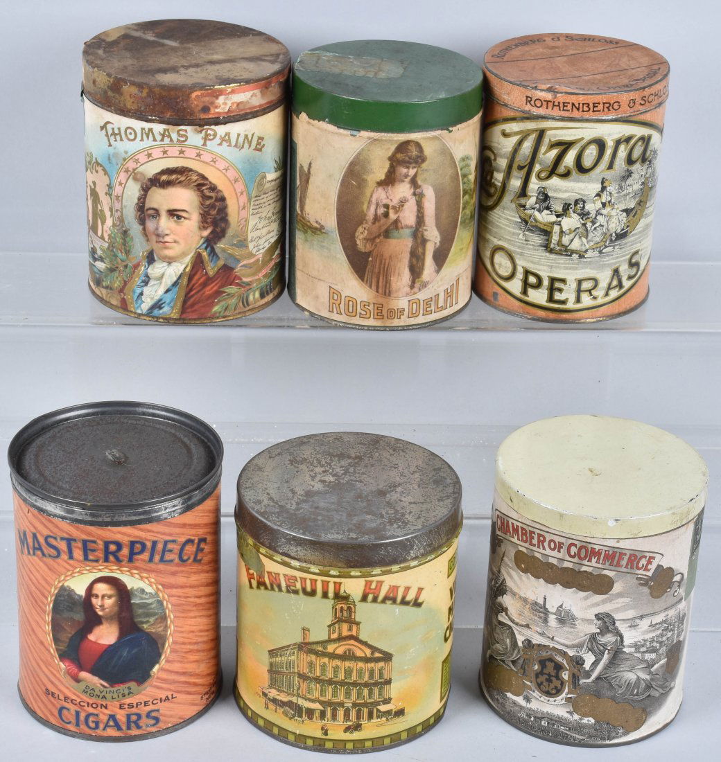 6- CIGAR TOBACCO TINS (1 of 4)