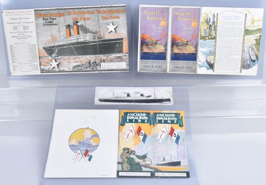 VINTAGE SHIP BROCHURES WHITE STAR LINE & MORE: Nice grouping with excellent colors and graphics. Condition varies. There is a total of 4 pieces. Most Very Good