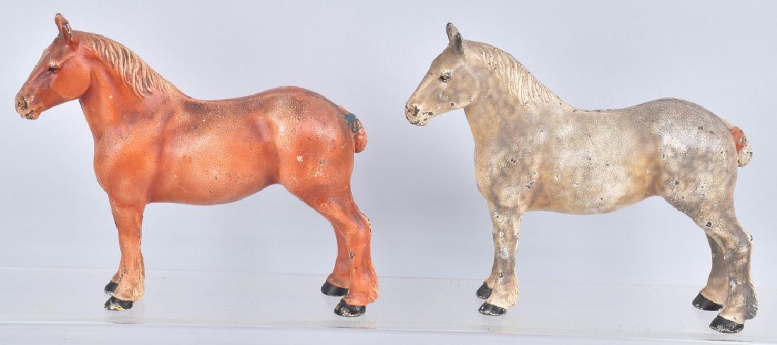 2-HUBLEY PERCHERON DRAFT HORSE DOORSTOPS (1 of 4)