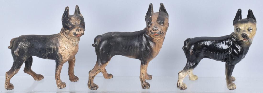 3-BOSTON TERRIER CAST IRON DOORSTOPS (1 of 5)