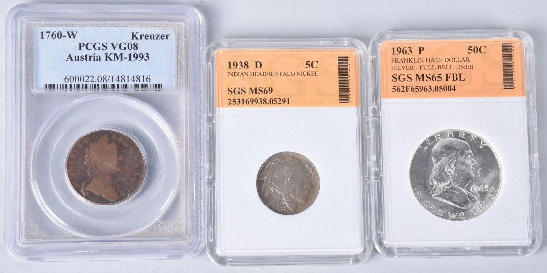 3- US & AUSTRIA GRADED SLAB COINS (1 of 5)