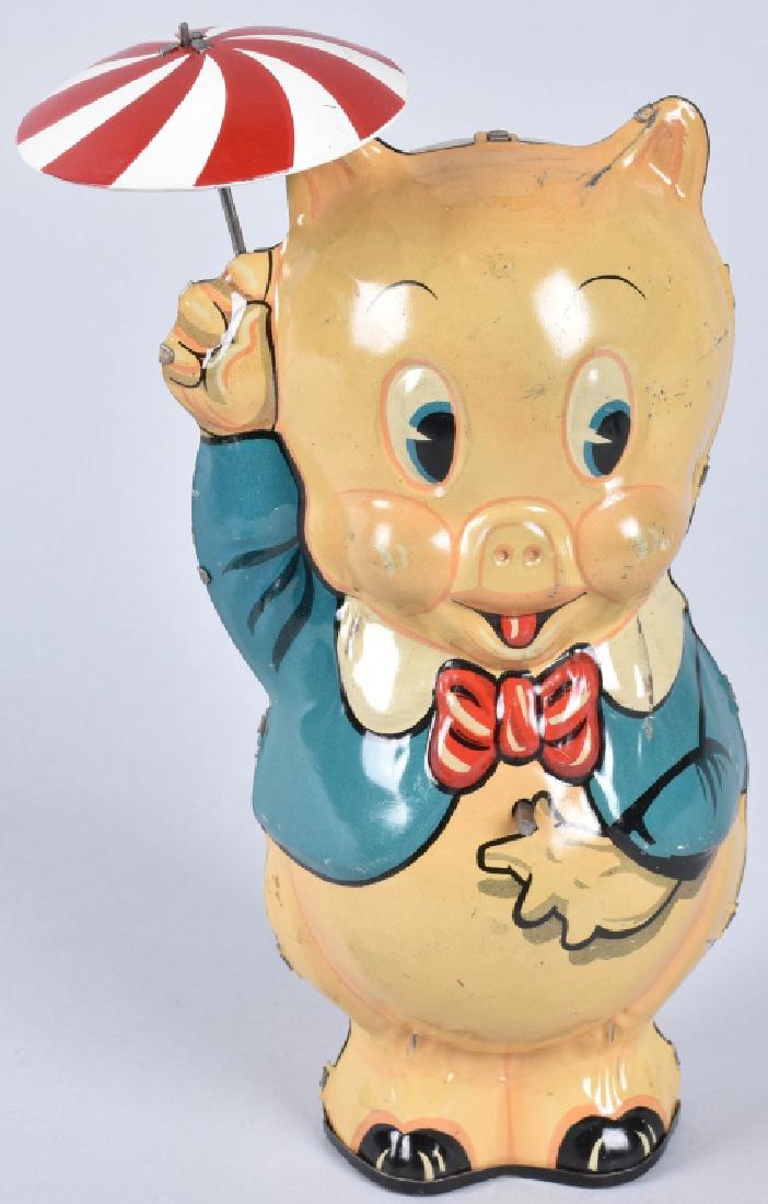 MARX Tin Windup PORKY PIG w/ UMBRELLA (1 of 4)