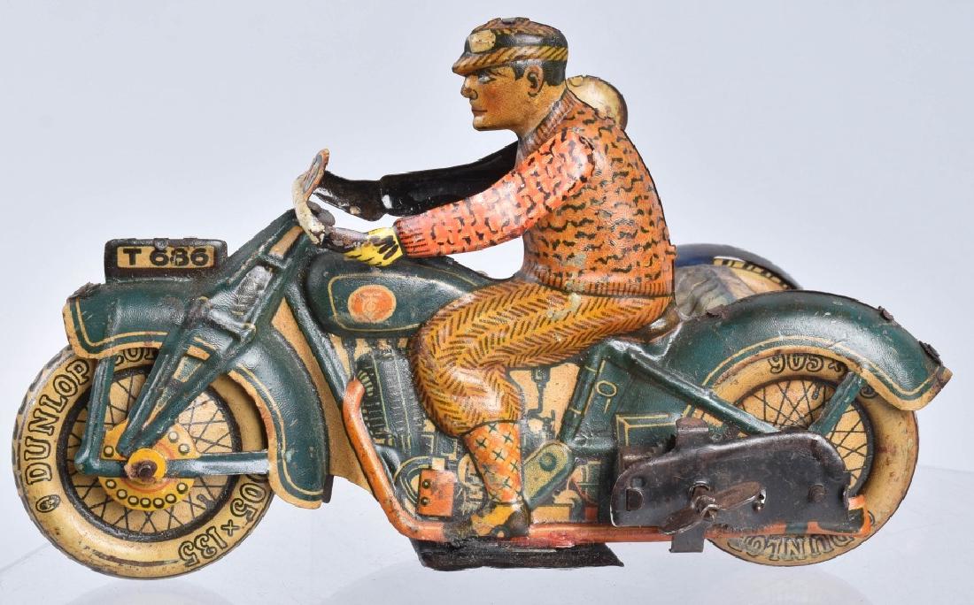 TIPP Tin Windup MOTORCYCLE w/ SIDECAR (1 of 5)