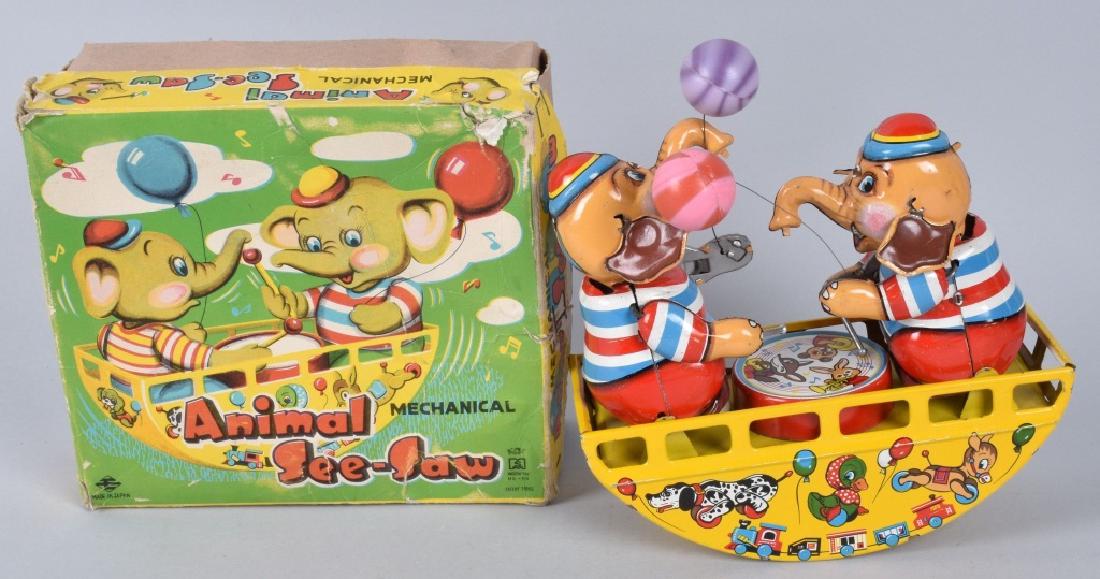 JAPAN Tin Friction ANIMAL SEE-SAW w/ BOX (1 of 5)