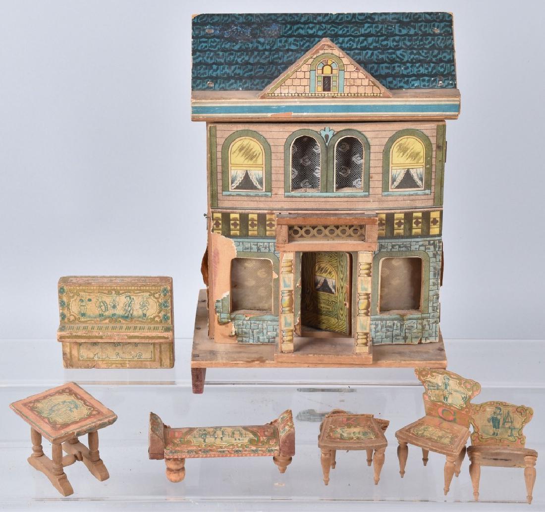 BLISS PAPER on WOOD DOLL HOUSE and FURNITURE (1 of 8)