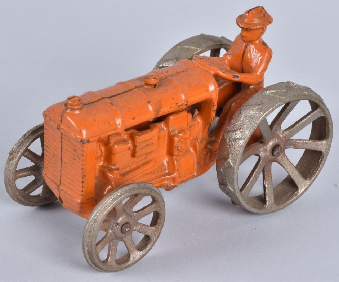 HUBLEY Cast Iron FORDSON TRACTOR Orange Color (1 of 4)