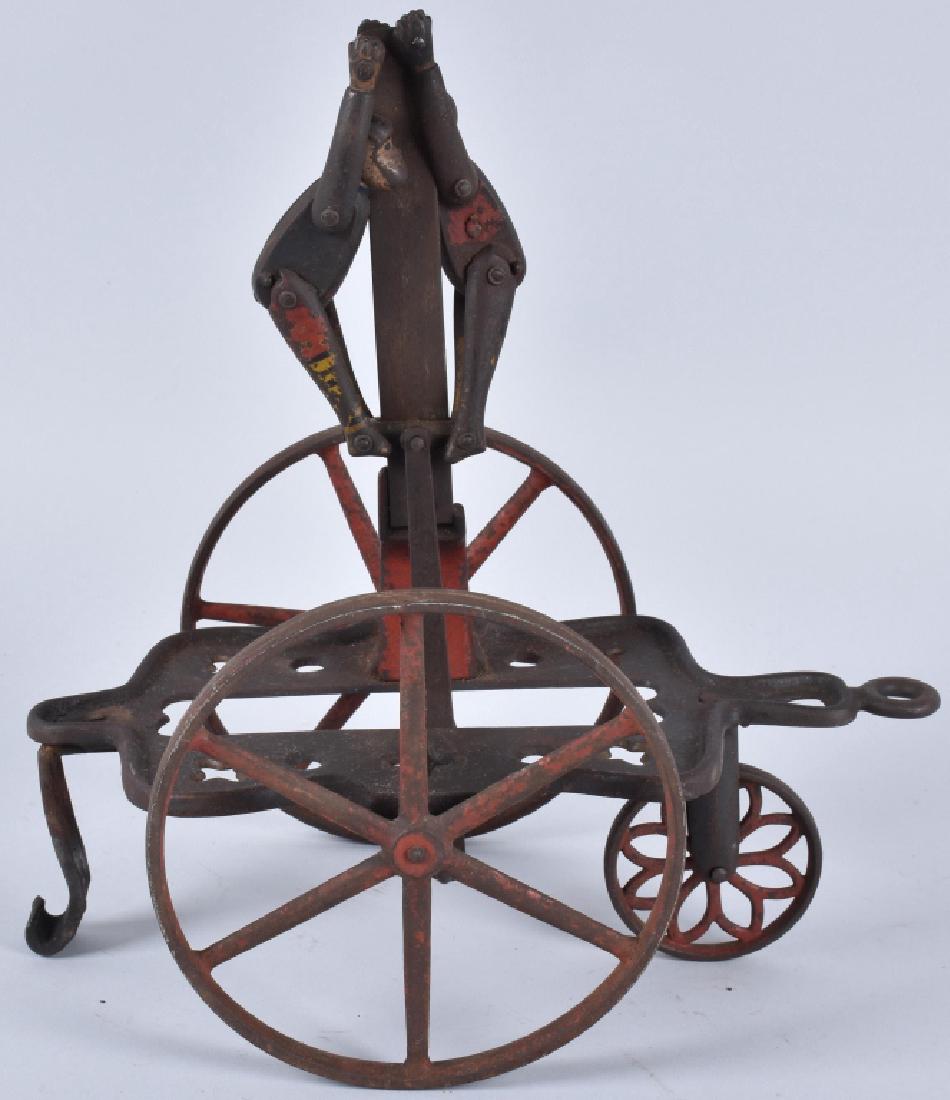 1890'S STEVENS CAST IRON JUMPING JACKS PULL TOY (1 of 7)