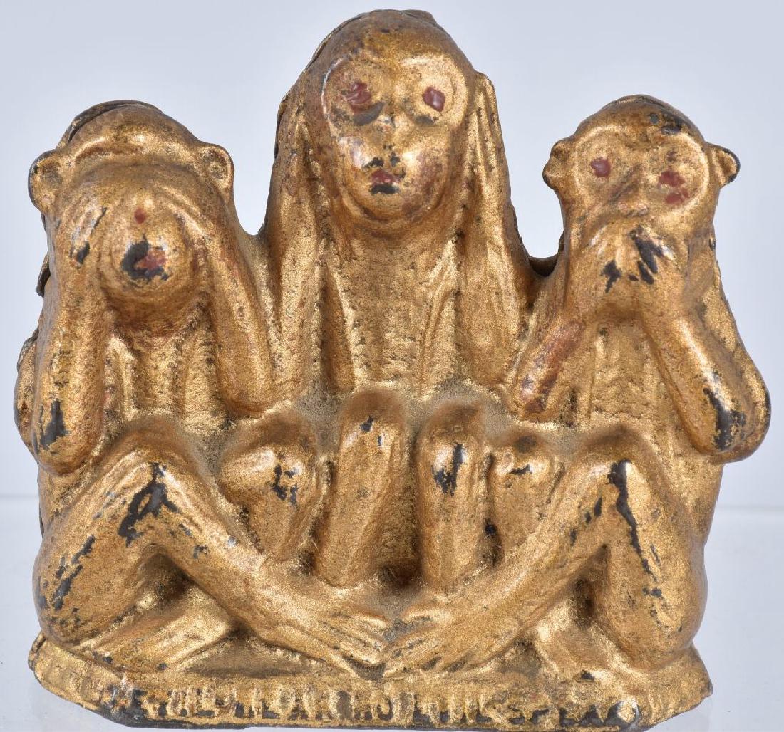 A.C. WILLIAMS CAST IRON WISE MONKEYS BANK (1 of 2)