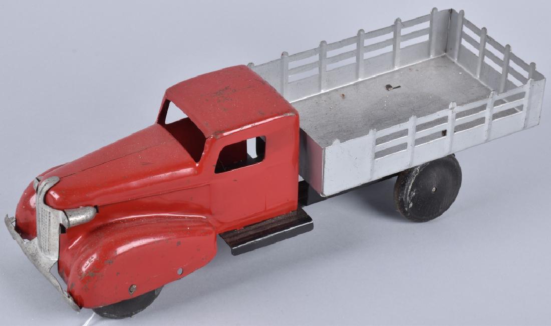 1930'S WYANDOTTE STAKE TRUCK, RED / SILVER (1 of 4)