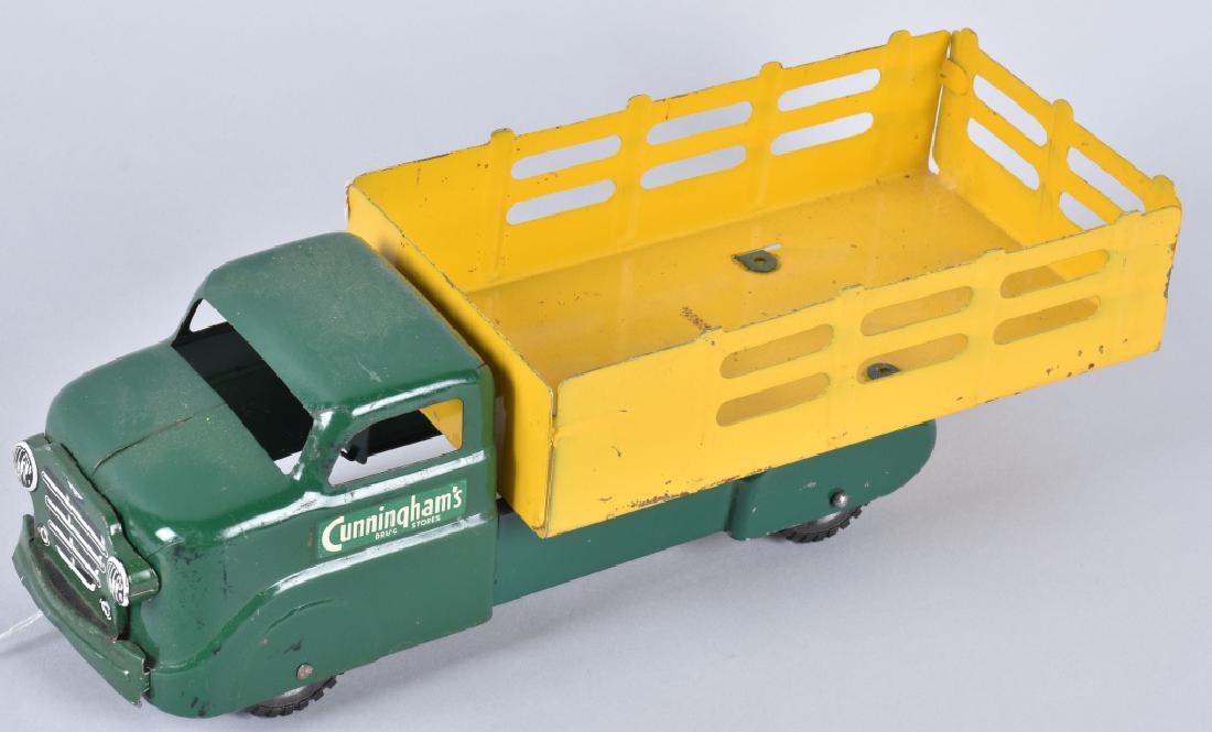MARX CUNNINGHAM'S DRUG STORE STAKE TRUCK: 13" long, nice advertising truck, light wear. Excellent
