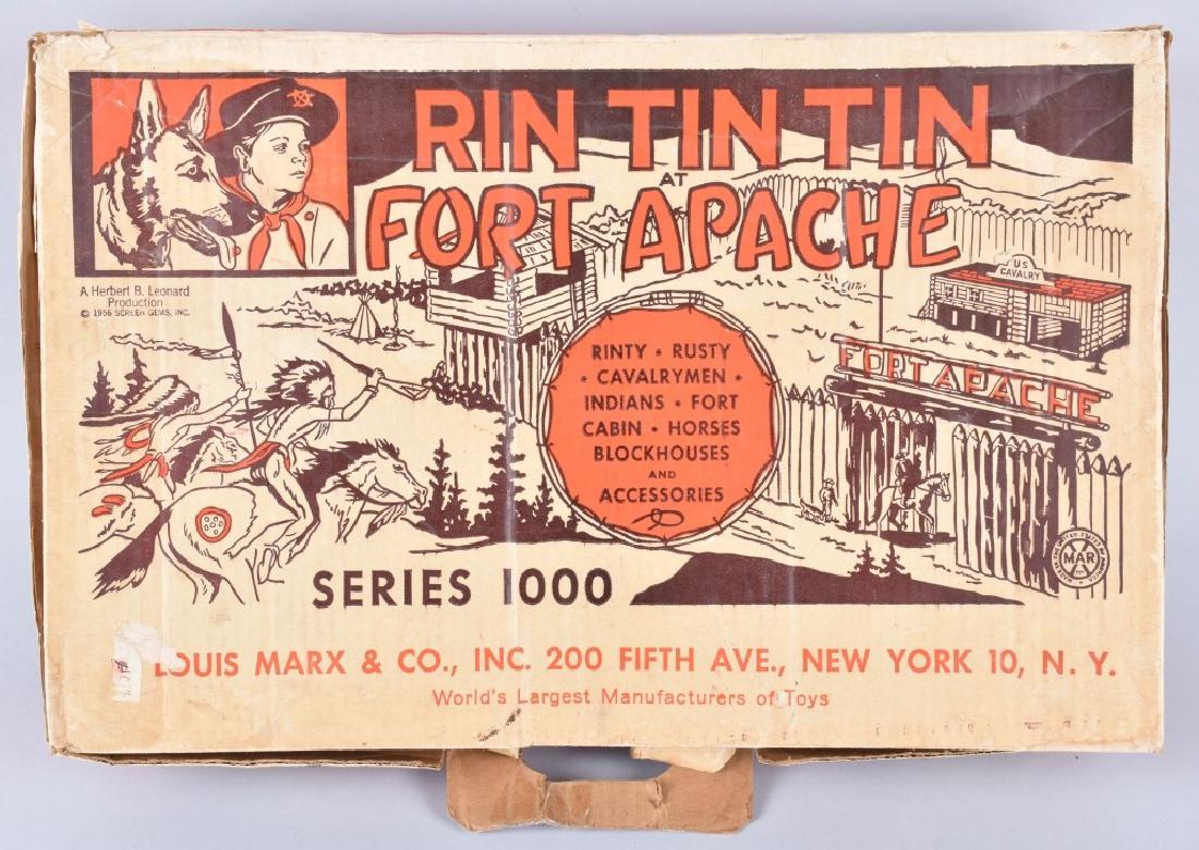 MARX RIN TIN TIN FORT APACHE PLAYSET w/ BOX: Marx Rin Tin Tin Fort Apache Playset. Looks to be mostly complete. With Box. Excellent