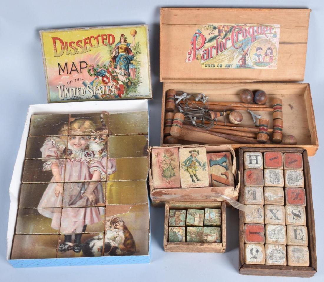 LARGE LOT of EARLY BLOCKS, PUZZLE and MORE (1 of 6)