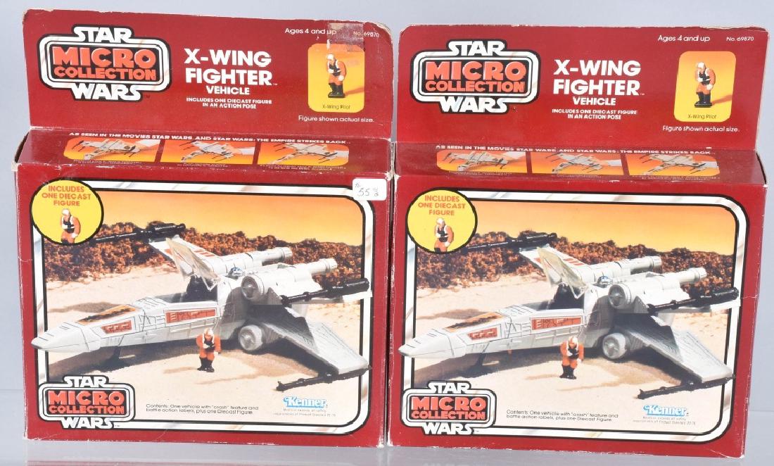 2- STAR WARS MICRO COLLECTION X-WING FIGHTERS MIB: Pair of 1982 Star Wars Micro Collection X-Wing Fighters. Still sealed in the boxes. Excellent
