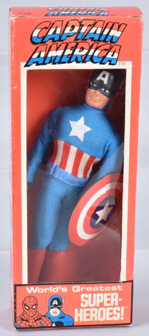 1970s MEGO 8" CAPTAIN AMERICA ACTION FIGURE MIB: Original 1970s Mego Captain America Action Figure. All original in great shape in original crisp box.