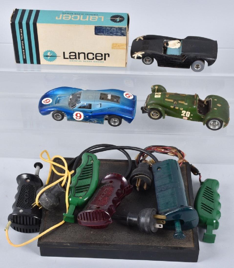 LOT OF 1/32 SLOT CARS, CONTROLERS, & MORE (1 of 2)