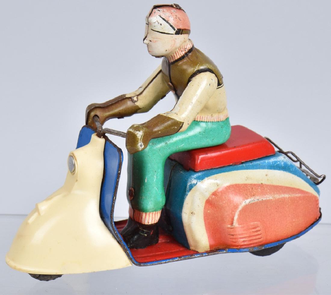 VINTAGE Tin Friction MOTOR SCOOTER TOY (1 of 5)