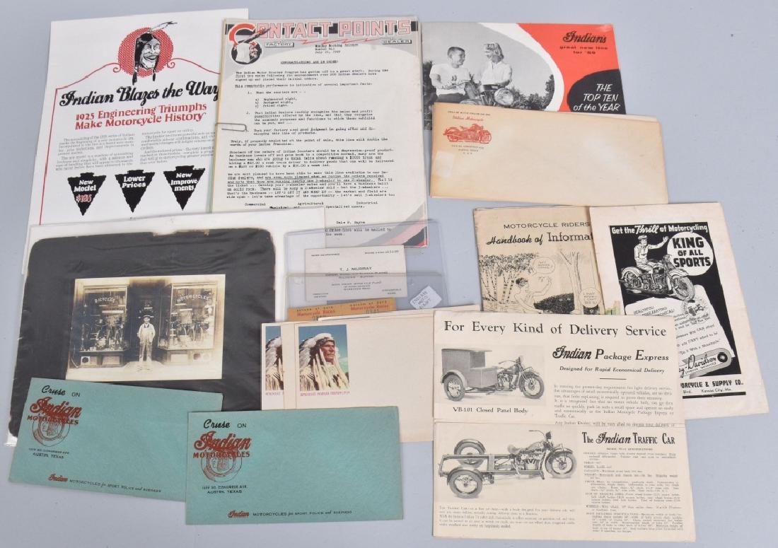 LOT OF 1920s-40s INDIAN MOTORCYCLE PAPERS (1 of 9)