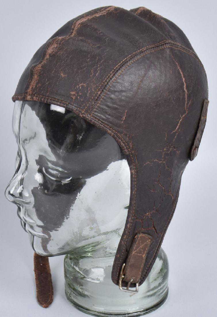 VINTAGE LEATHER SKULL CAP MOTORCYCLE HELMET