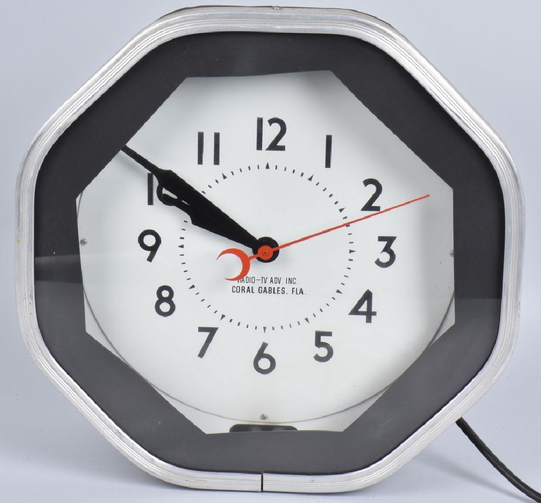 1940s OCTAGON RADIO-TV ADV. INC NEON CLOCK (1 of 3)