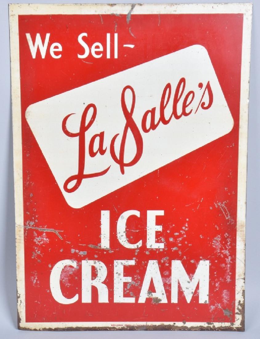 VINTAGE LaSALLES'S ICE CREAM DS TIN SIGN (1 of 7)