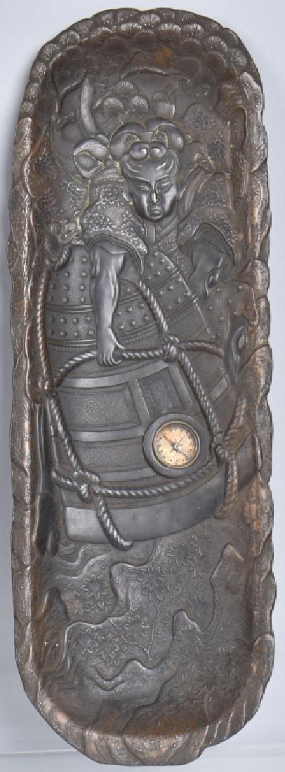 UNUSUAL EARLY TRAY WITH JAPANESE SCENE & COMPASS (1 of 4)