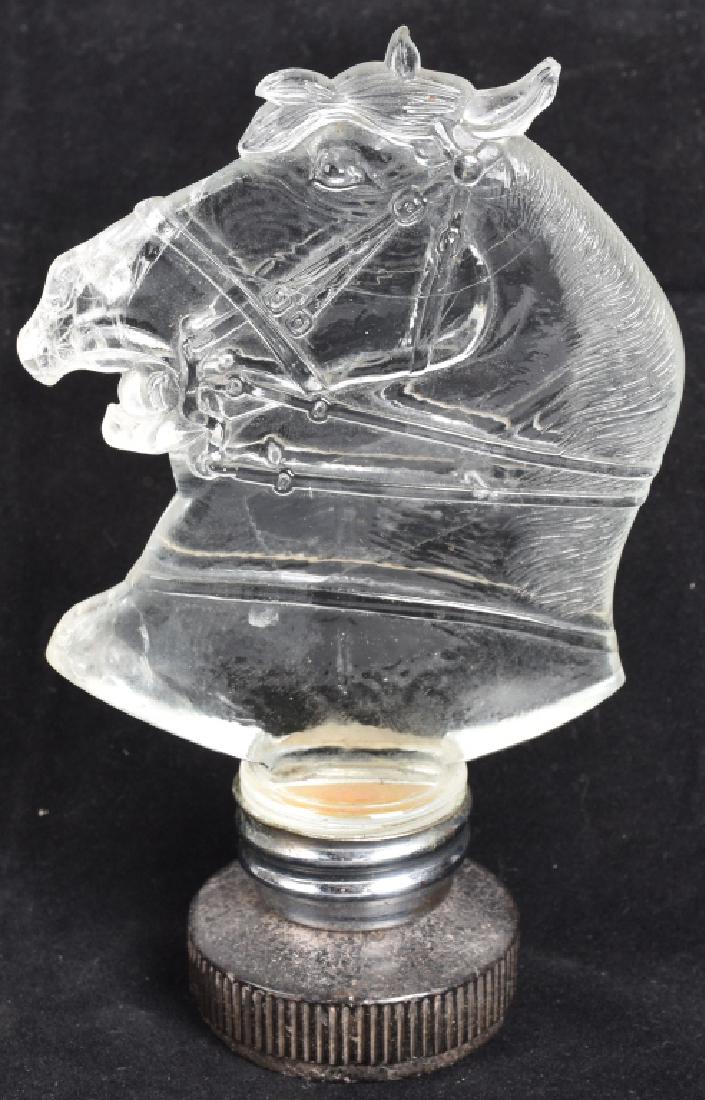 GLASS HORSE HEAD ACCESSORY HOOD ORNAMENT (1 of 3)