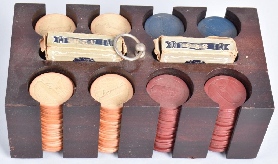 EARLY POKER CHIPS w/ MOTOR BOATS (1 of 2)