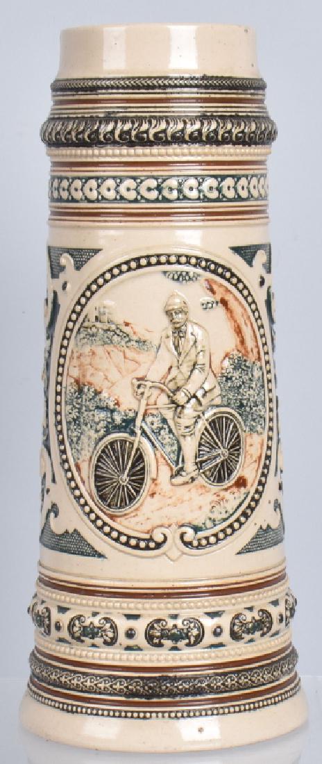 12" GERMAN BEER STEIN w/ BICYCLE SCENE (1 of 6)