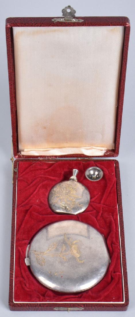 STERLING SILVER COMPACT & PERFUME SET w/ BOX (1 of 7)