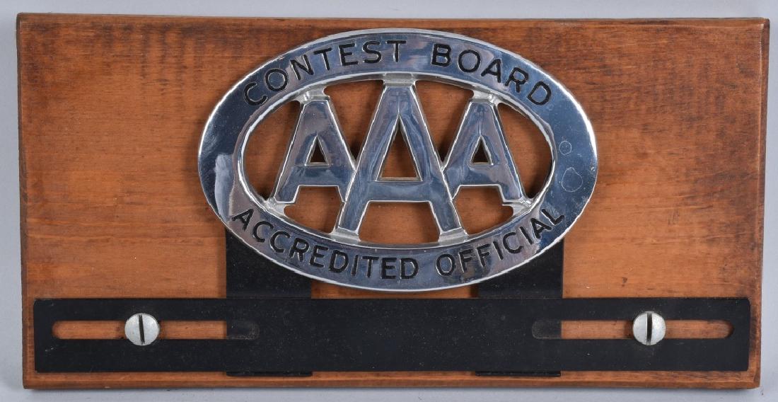 AAA CONTEST BOARD PLATE TOPPER: Original AAA Contest Board License Plate Topper. 11" Excellent
