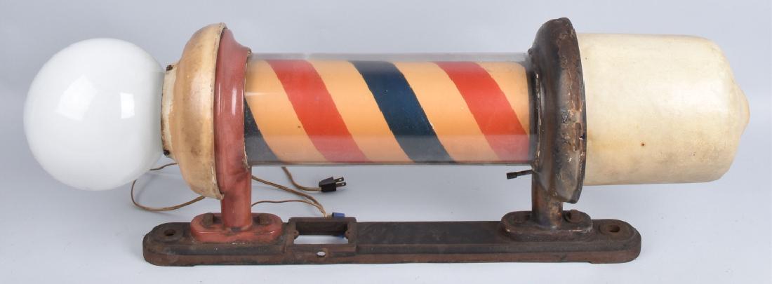 PORCELAIN & GLASS ELECTRIC BARBER POLE (1 of 3)