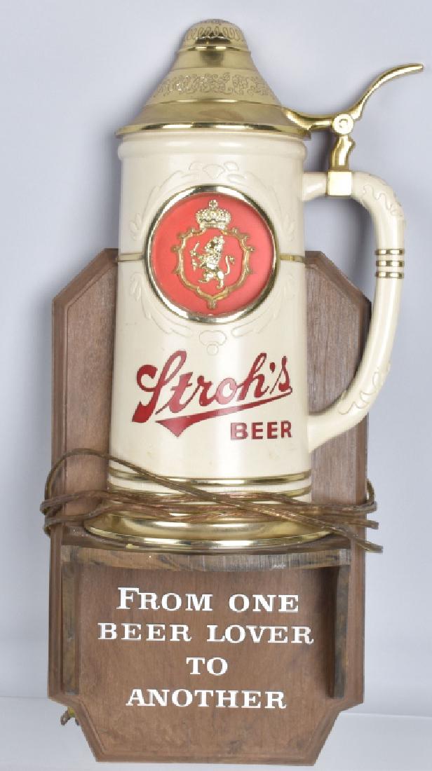STROH'S BEER LIGHT UP DISPLAY SIGN (1 of 3)