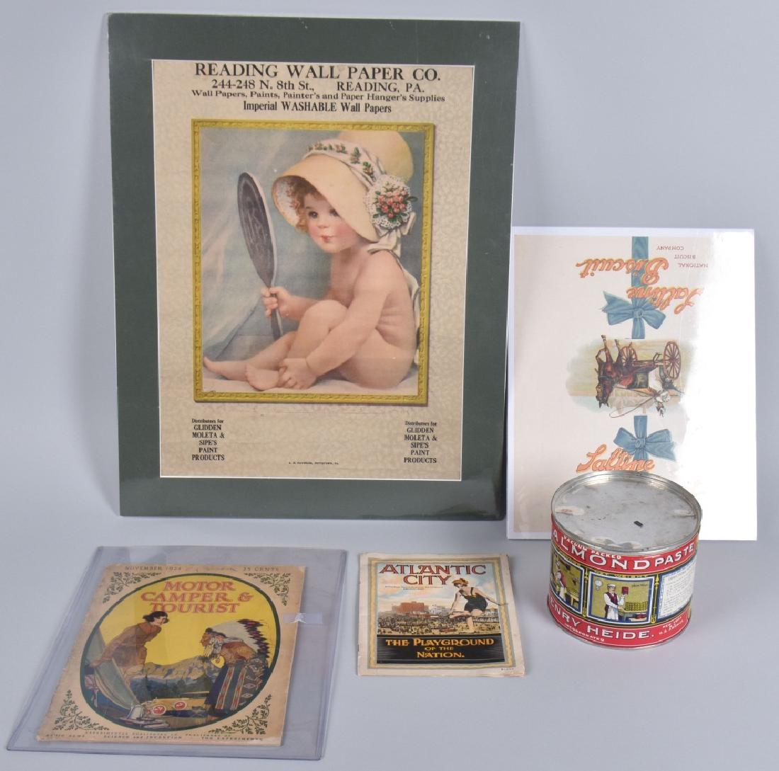 LOT OF ADVERTISING SIGNS, TIN, MAGAZINES (1 of 7)