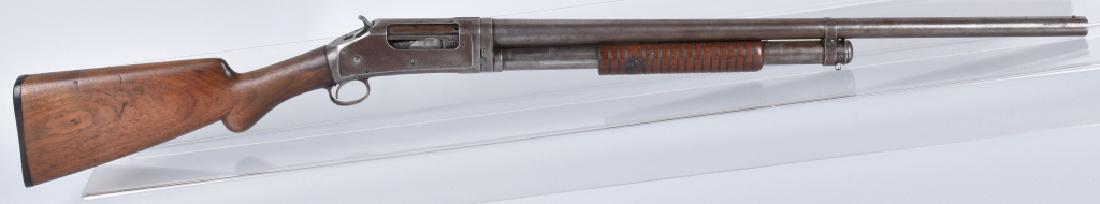 WINCHESTER 1897, 12 GA. SHOTGUN 97: SN 237530. manufactured 1905, 26" barrel with excellent shiny bore. Strong action, nice markings, smooth gray metal, good walnut stocks. Very Good*