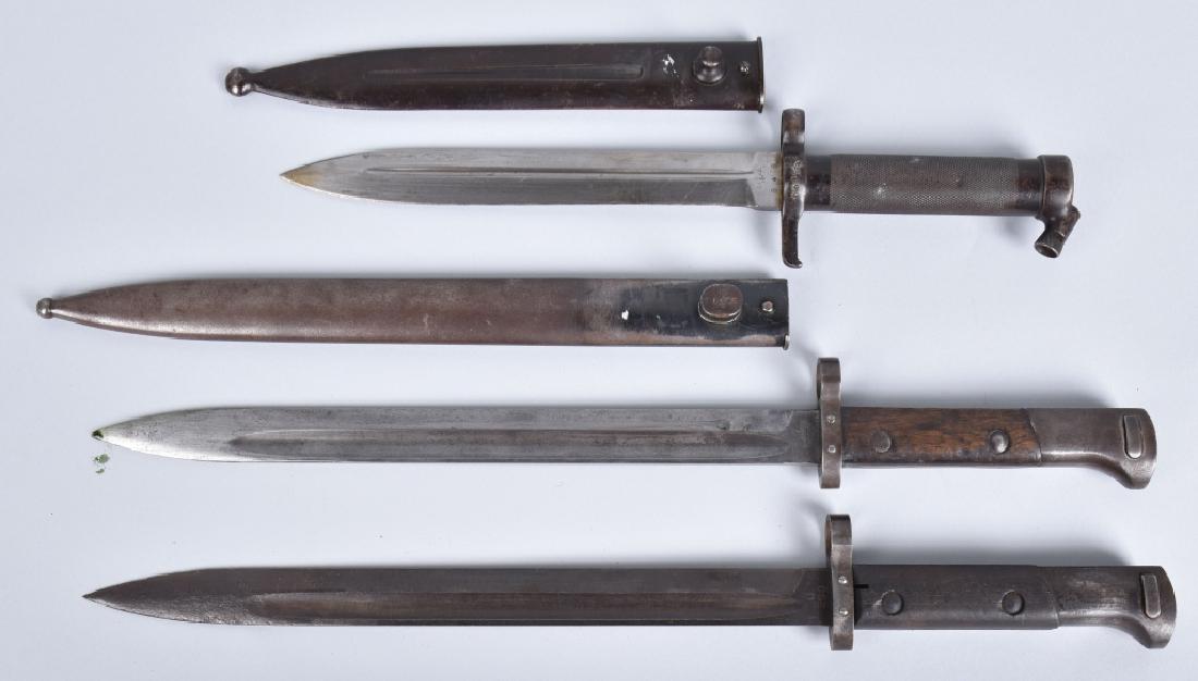 3-MILITARY BAYONETS, CZECH and SWEDISH: Nice lot with m1896 Swedish bayonet and scabbard, along with 2 Czech bayonets. One still retains the scabbard. General wear and condition varies. Overall Very Good