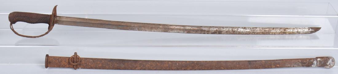JAPANESE CAVALRY NCO SWORD: 38" overall with a 32 3/4" blade. Sword and scabbard have overall surface rust. Should clean to a higher grade. Fair-Good
