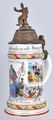 IMPERIAL GERMAN LITHOPANE REGIMENTAL STEIN