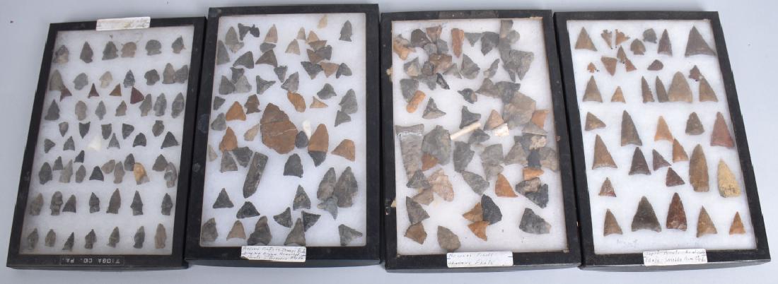 NATIVE AMERICAN BIRD POINTS and MORE, PENN. PA: Large collection of bird points and other projectile points recovered in Pennsylvania. Very Good