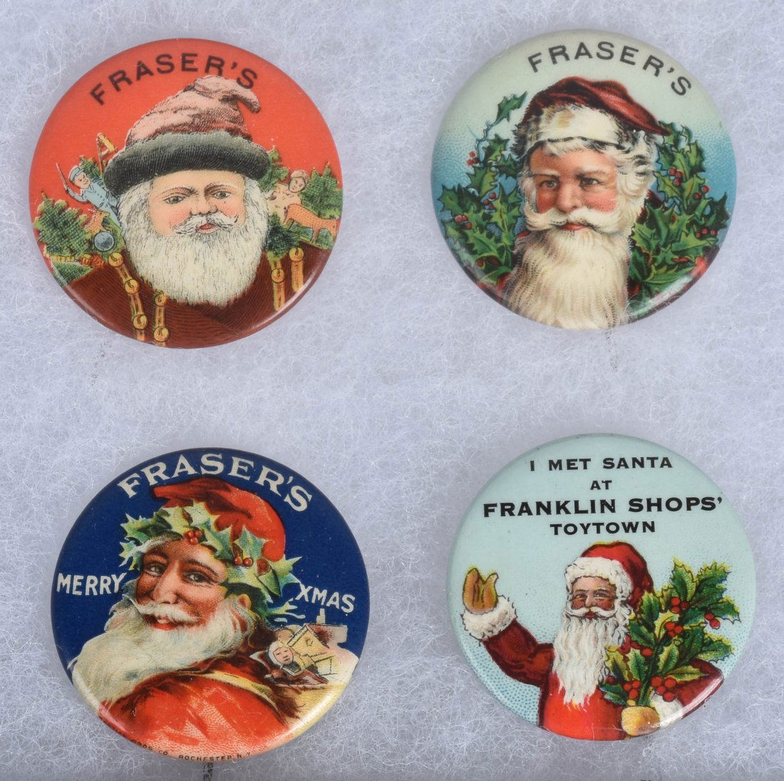 4- EARLY CHRISTMAS SANTA CLAUS PREMIUM BUTTONS (1 of 4)