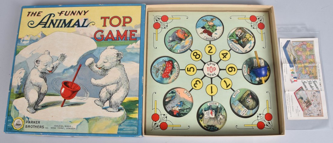 PARKER BROS. THE FUNNY ANIMAL TOP GAME w/ BOX (1 of 6)